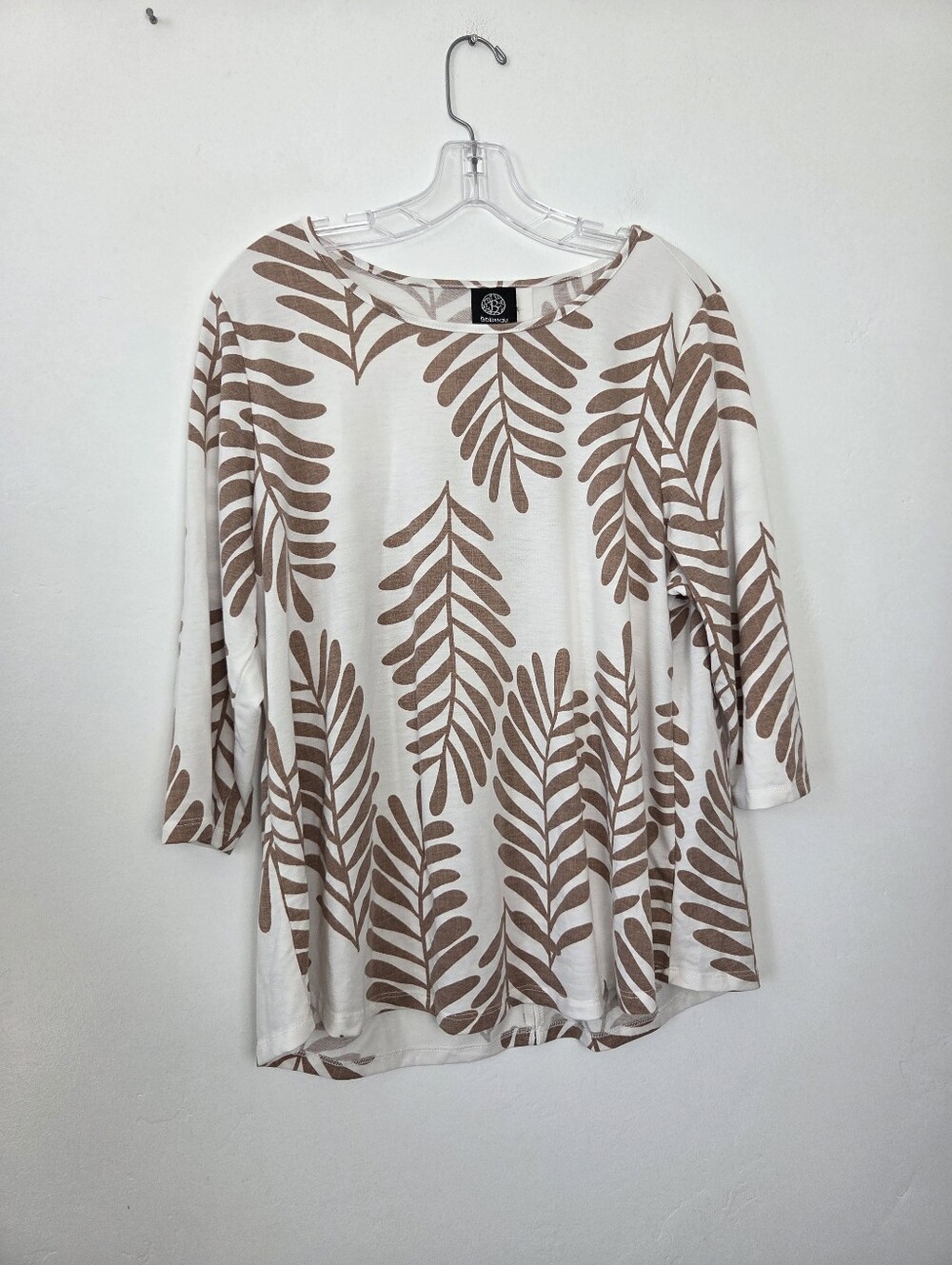 Bobeau Palm Leaf Top Comfy Casual Teacher Modest Travel Coastal Boho Indie 1X